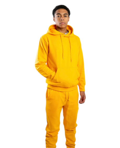 Conjunto de sudadera con pantalón de chándal amarillo para hombre Conjunto de joggers amarillos para hombre Sudadera con capucha amarilla Chándal amarillo para hombre